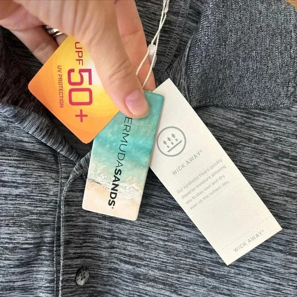 Bermuda Sands Men’s S Golf Polo USPF 50 Sweat Wicking Country Club Classic Navy - Picture 3 of 9